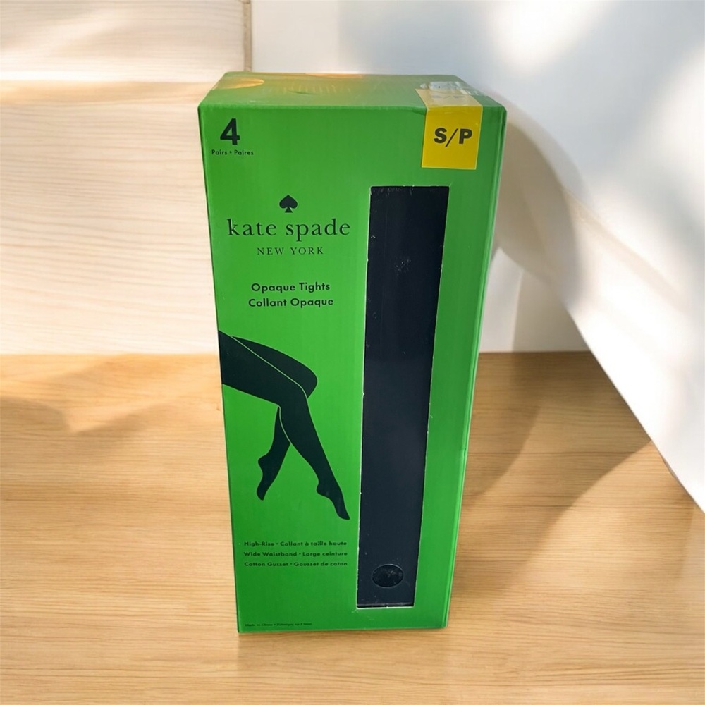 NEW Kate Spade New York Opaque Tights High Rise Size Small 4 Pairs Black